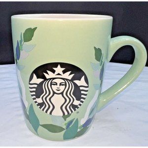2020 Starbucks Mint Green Blue Leaves Leaf Mermaid 10 Oz Ceramic Coffee Cup Mug